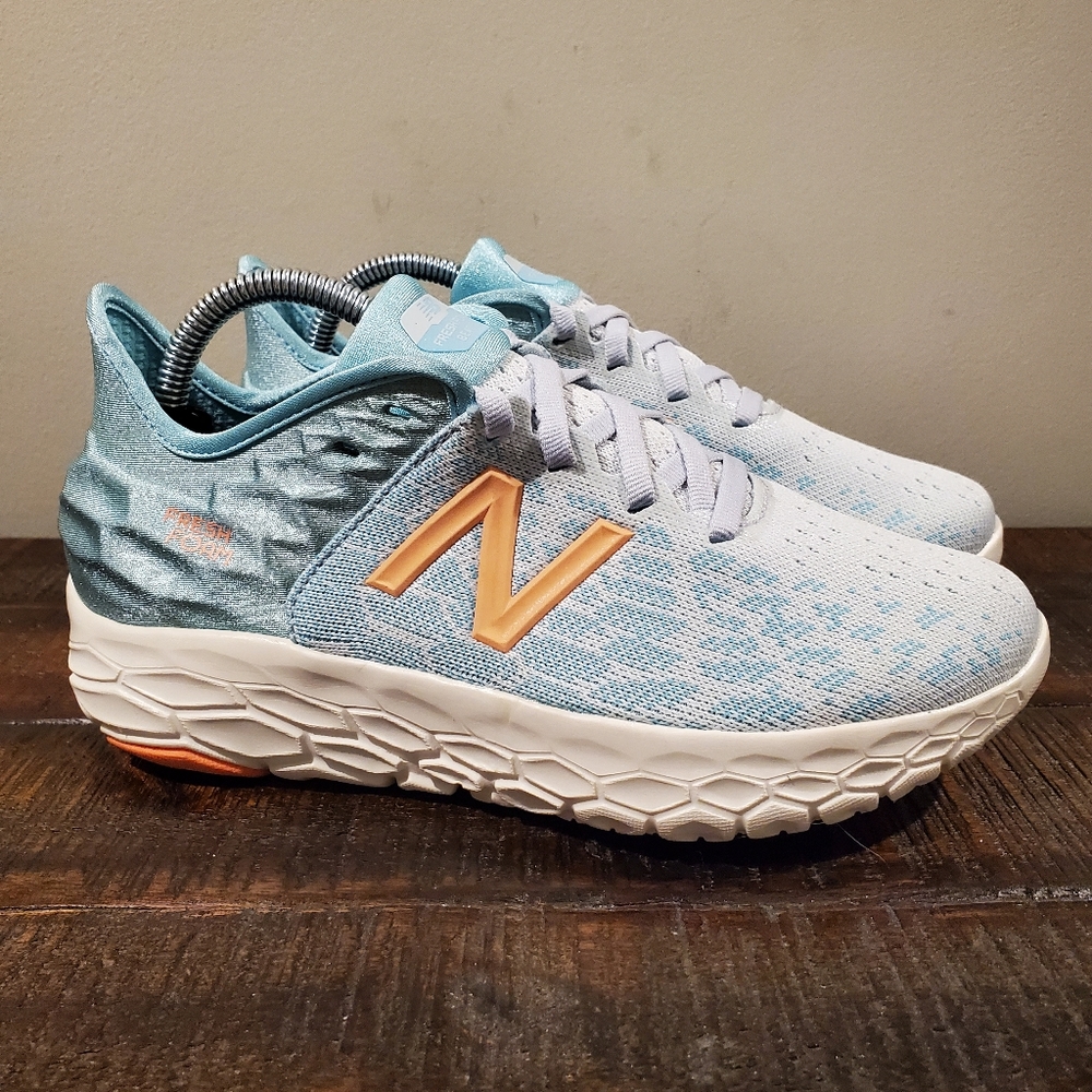 New Balance Fresh Foam Beacon V2 Womens 5 D Running Shoes WBECNWP2 Blue White